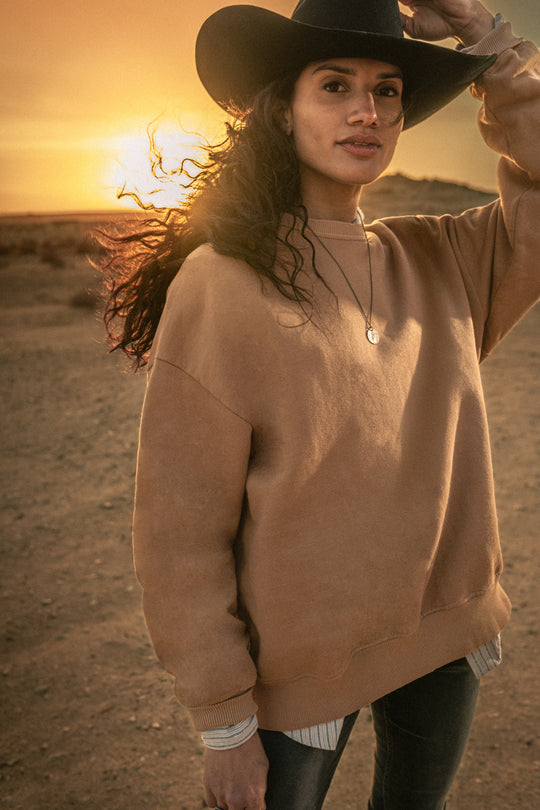 Damsons Earth Relaxed Crew Sweatshirt Brown