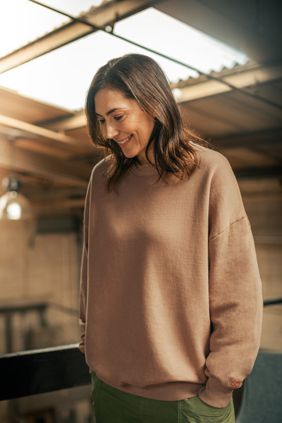 Damsons Earth Relaxed Crew Sweatshirt Brown