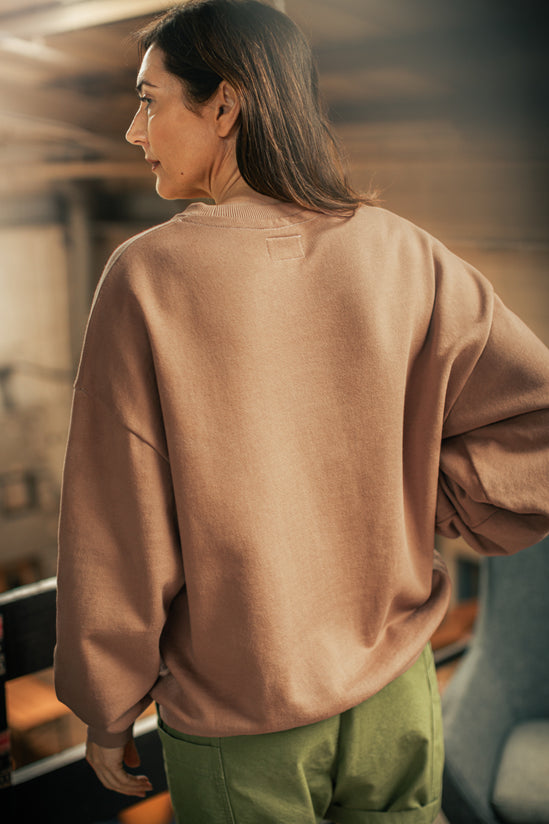 Damsons Earth Relaxed Crew Sweatshirt Brown