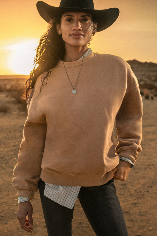 Damsons Earth Relaxed Crew Sweatshirt Brown