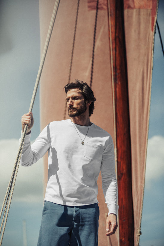 Boxer Pocket Long Sleeve T-Shirt White