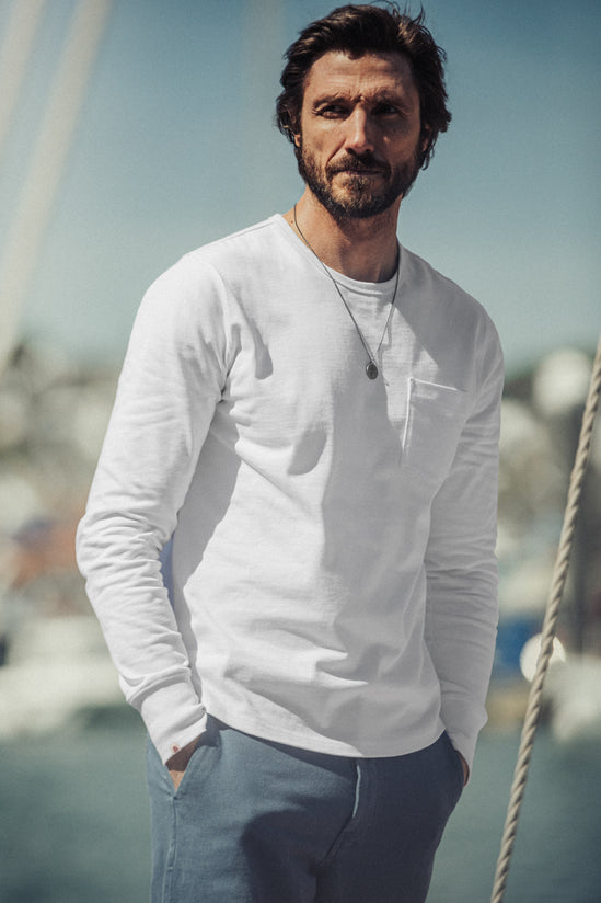 Boxer Pocket Long Sleeve T-Shirt White