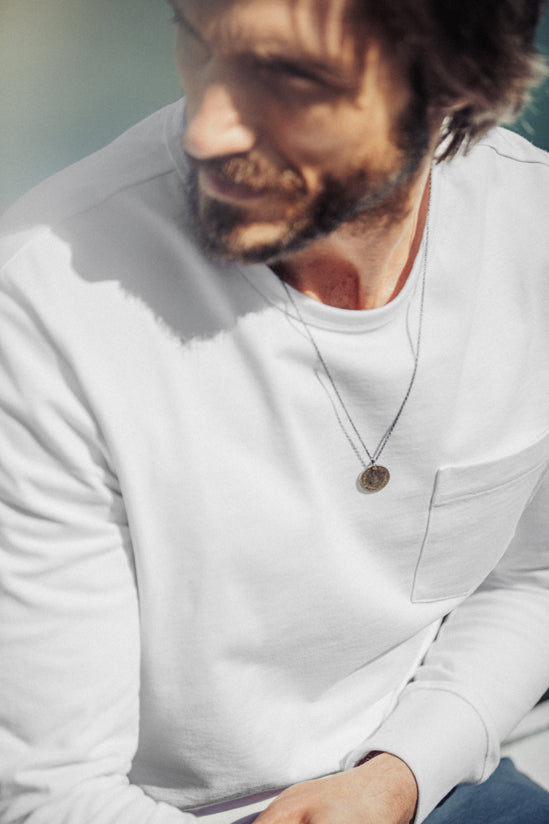 Boxer Pocket Long Sleeve T-Shirt White