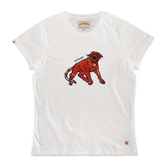 Damsons Red Cat Classic T-Shirt White