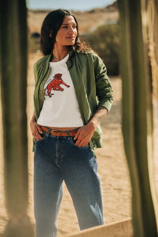 Damsons Red Cat Classic T-Shirt White