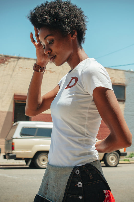 Damsons D Crew T-Shirt White