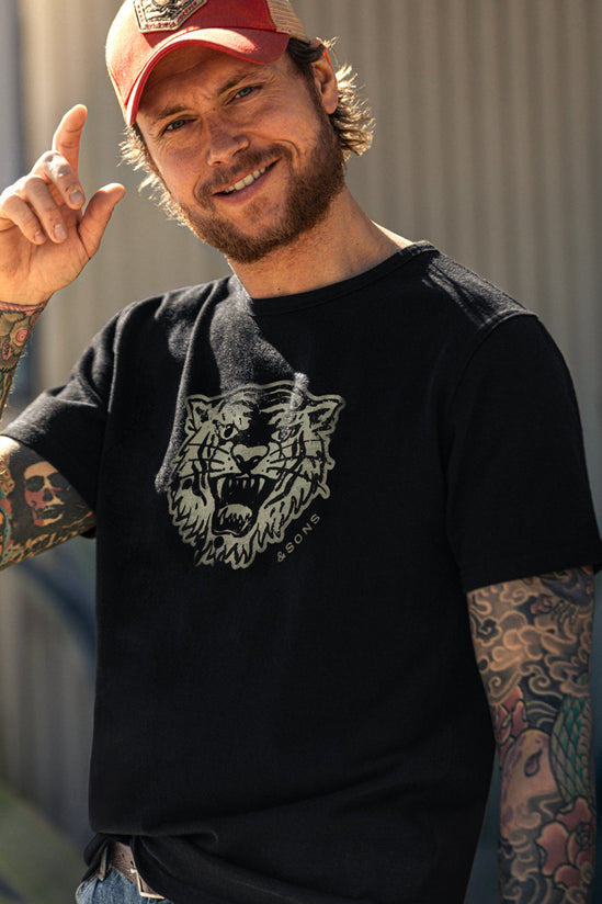 &SONS Tiger Head T-Shirt Black