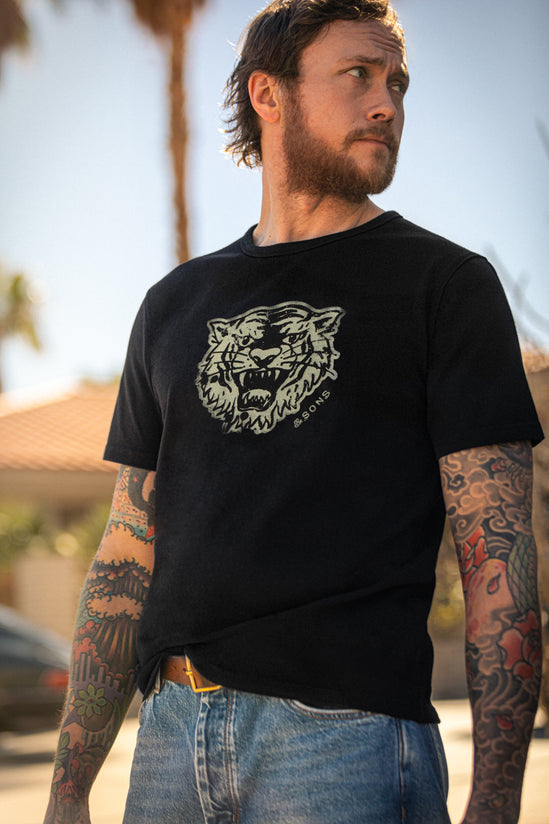 &SONS Tiger Head T-Shirt Black