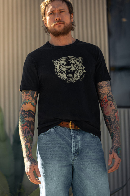 &SONS Tiger Head T-Shirt Black