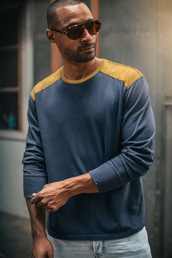 Freeland Long Sleeve T-Shirt Navy/Yellow
