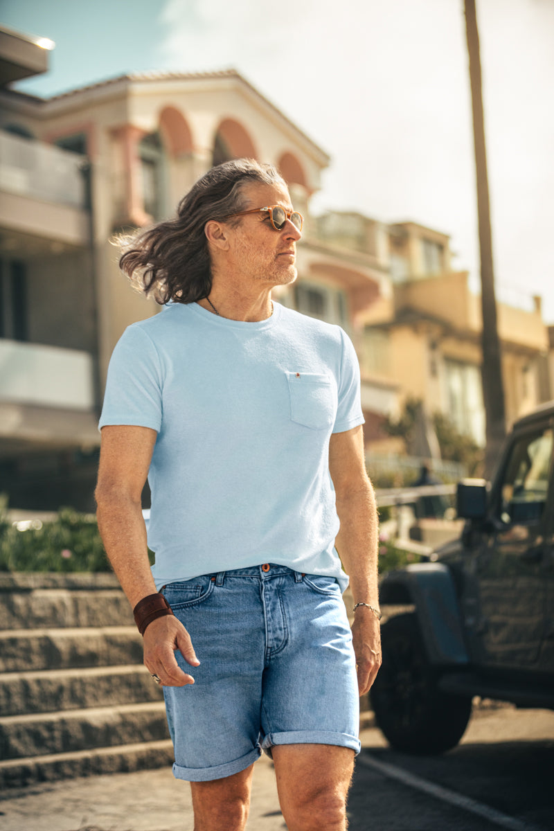 Marina Towelling Tee Sky Blue