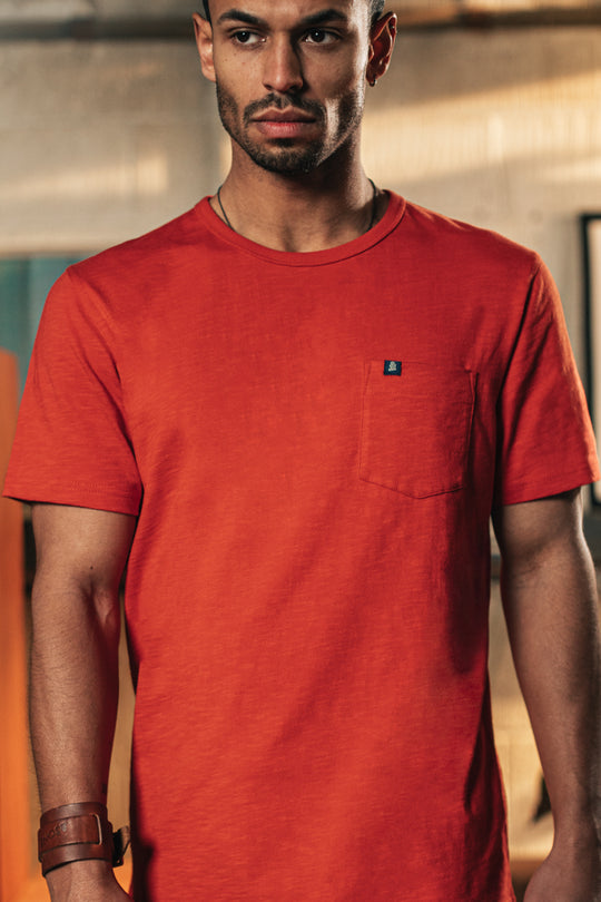 Slub Pocket T-shirt Red