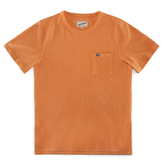 Slub Pocket T-shirt Fade Orange