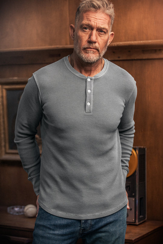 Jasper Waffle Henley Grey