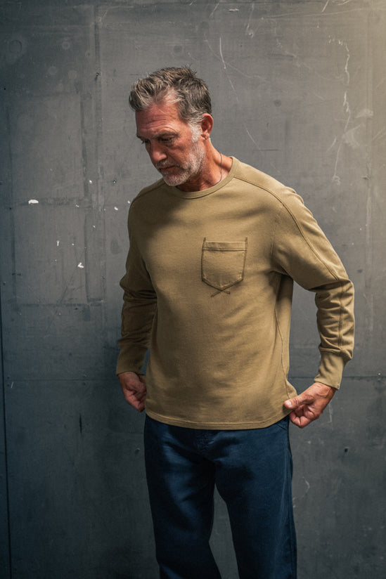 Shaw Long Sleeve Pocket Top Khaki