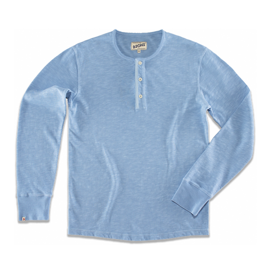 Nimbus Raw Collar Henley Blue