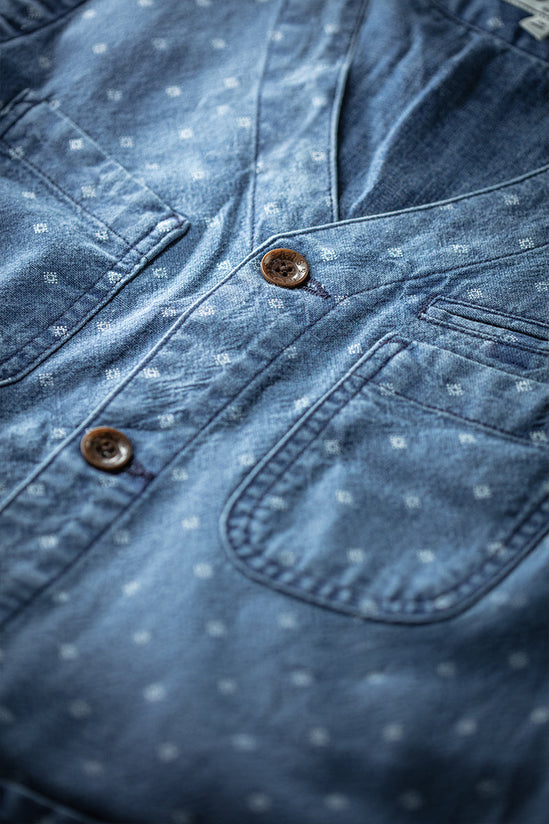 &SONS Drifter Indigo Pattern Waistcoat
