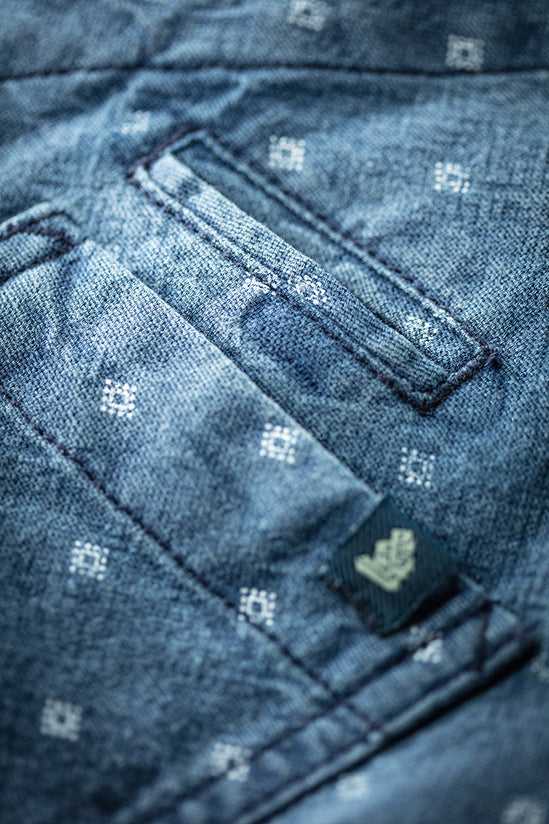 &SONS Drifter Indigo Pattern Waistcoat