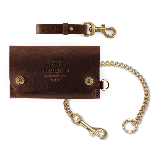 Accessories Bundle: Metal Chain / Key Fob / Leather Wallet