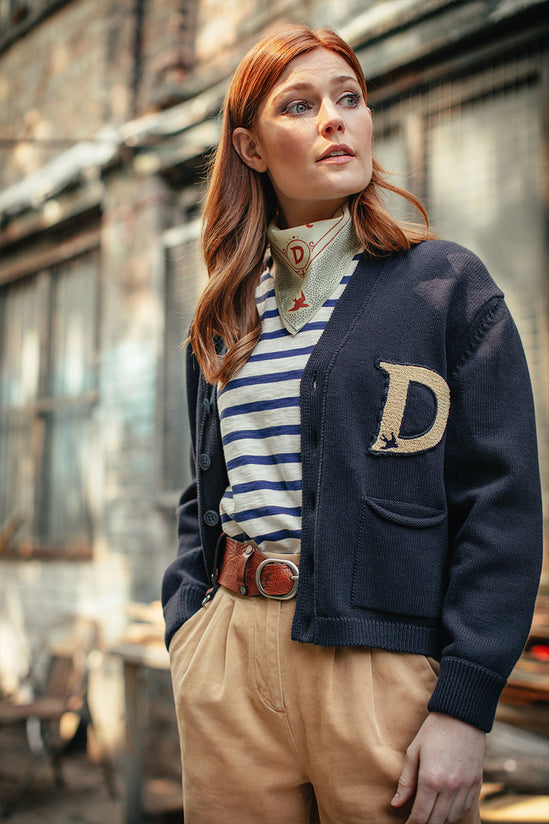 Damsons College Cardigan Navy