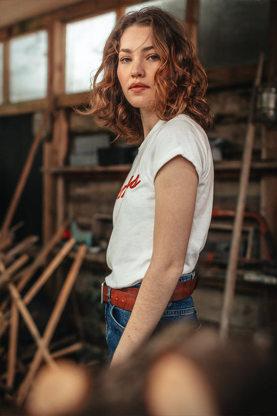 Damsons Red Logo T-Shirt White