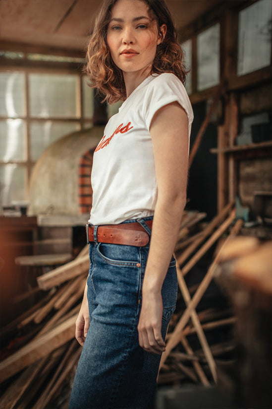 Damsons Red Logo T-Shirt White
