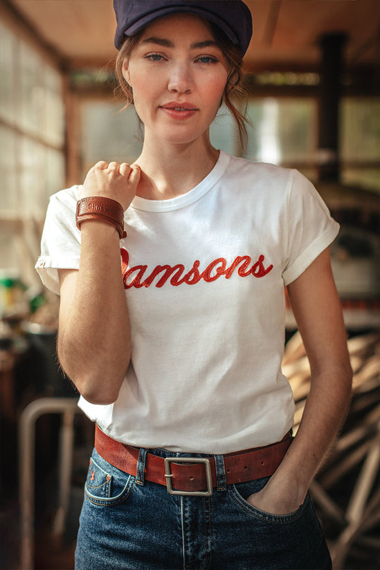 Damsons Red Logo T-Shirt White