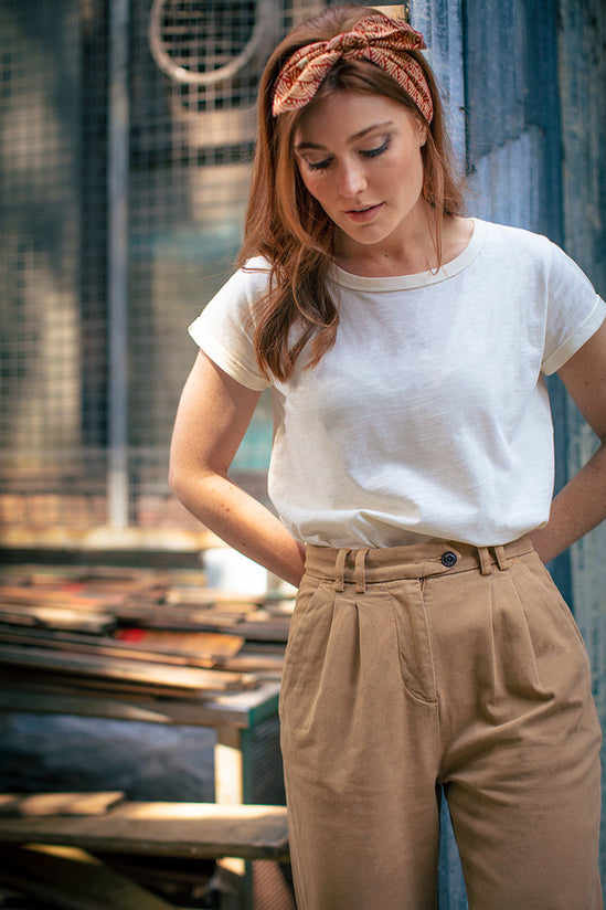 Damsons Landgirl Waves Headscarf Red