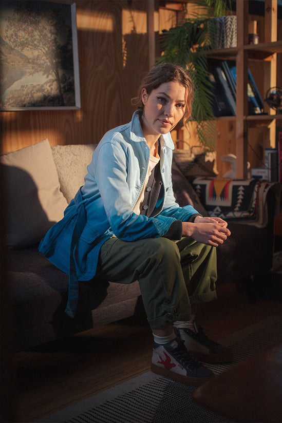 Damsons Chore Jacket Blue Ombrë