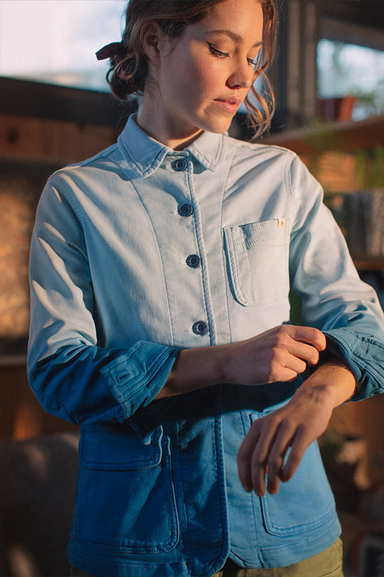 Damsons Chore Jacket Blue Ombrë