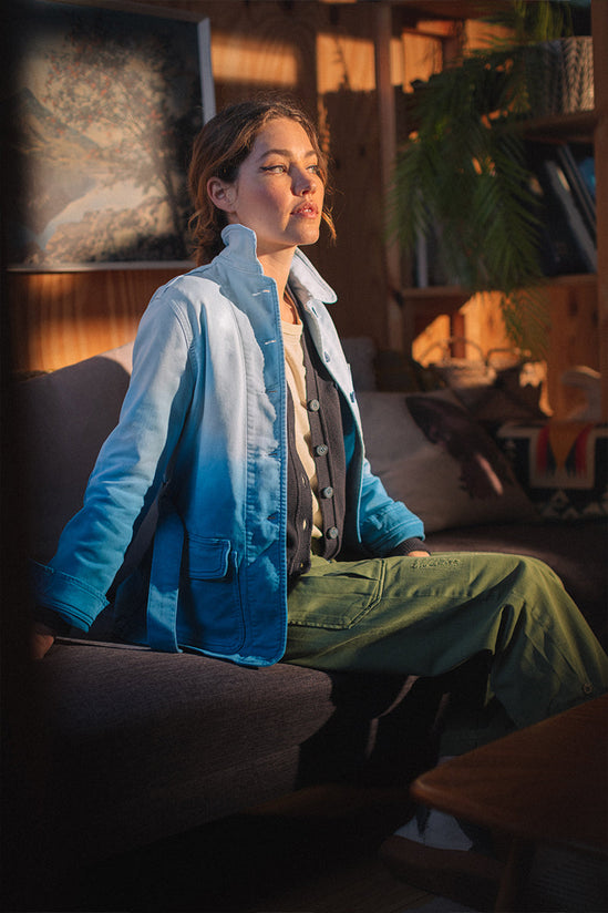 Damsons Chore Jacket Blue Ombrë