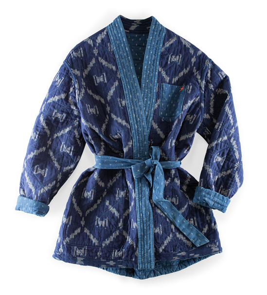 Damsons Hanten Quilted Jacket Indigo