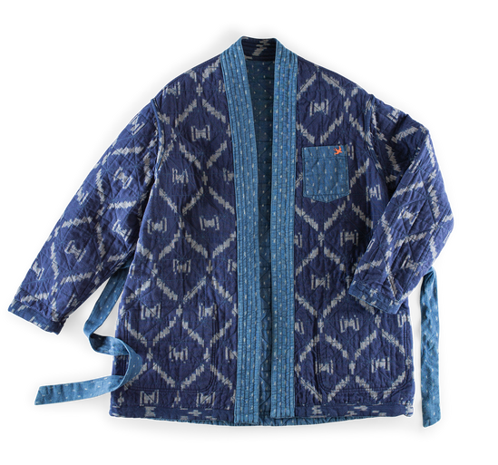 Damsons Hanten Quilted Jacket Indigo