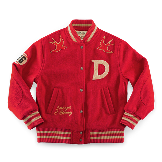 Damsons Nancy Baseball Jacket Vintage Red