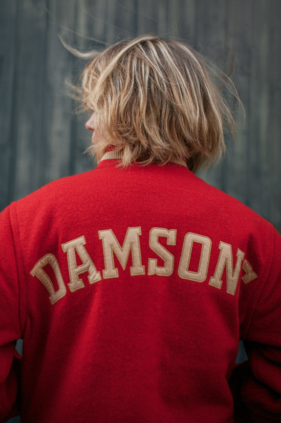 Damsons Nancy Baseball Jacket Vintage Red