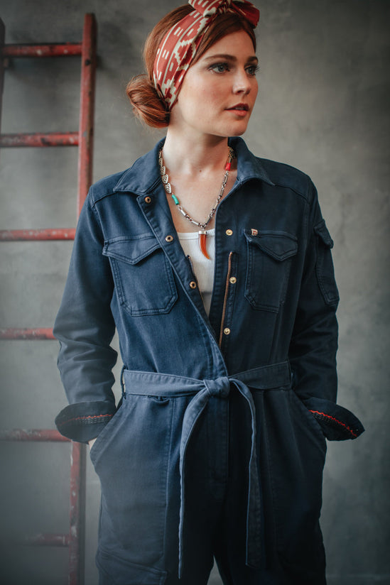 Damsons Sky Jumpsuit Utility Navy