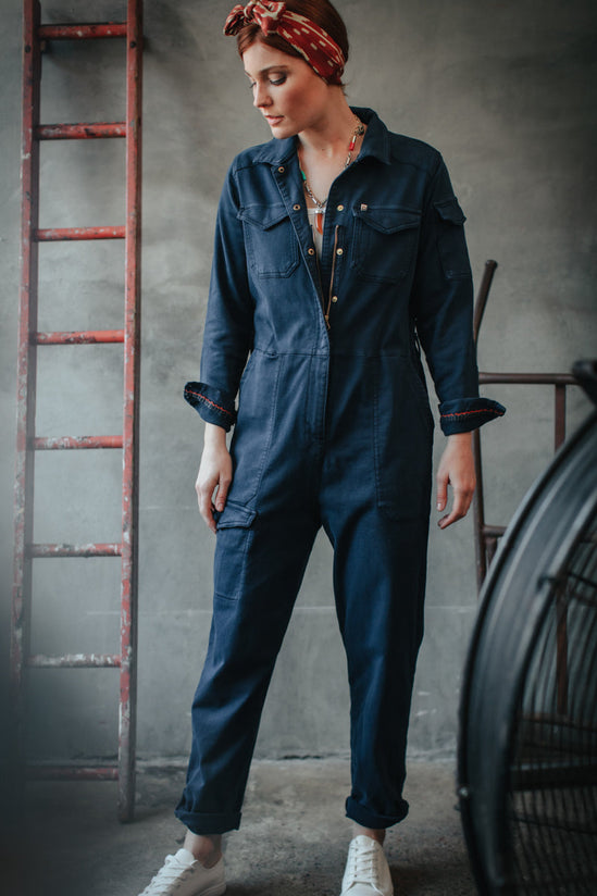 Damsons Sky Jumpsuit Utility Navy