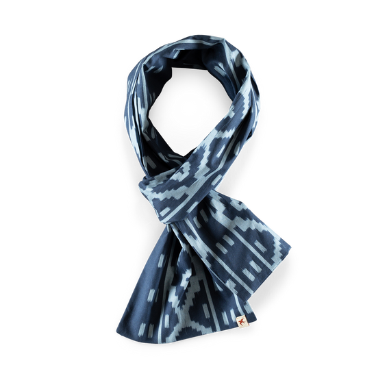 Damsons Cotton Long Scarf Blue