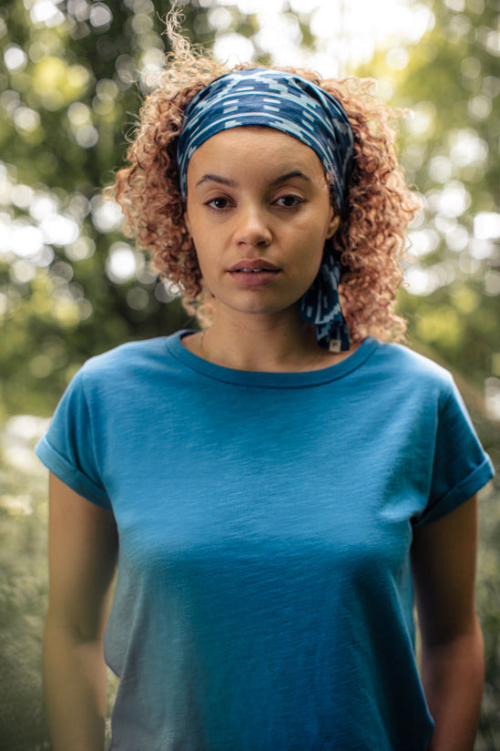 Damsons Cotton Long Scarf Blue