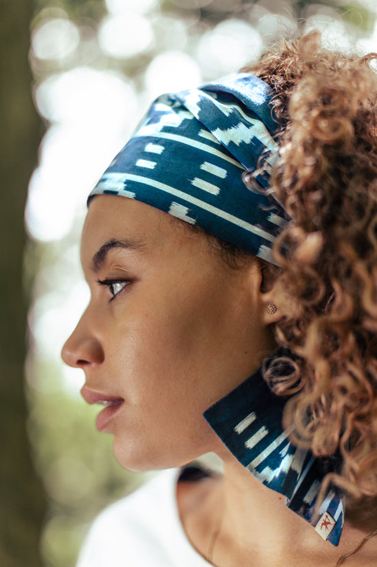 Damsons Cotton Long Scarf Blue