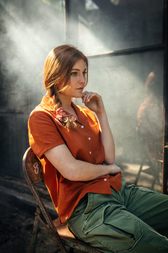 Damsons Waves Scrunchie Hair Tie Red