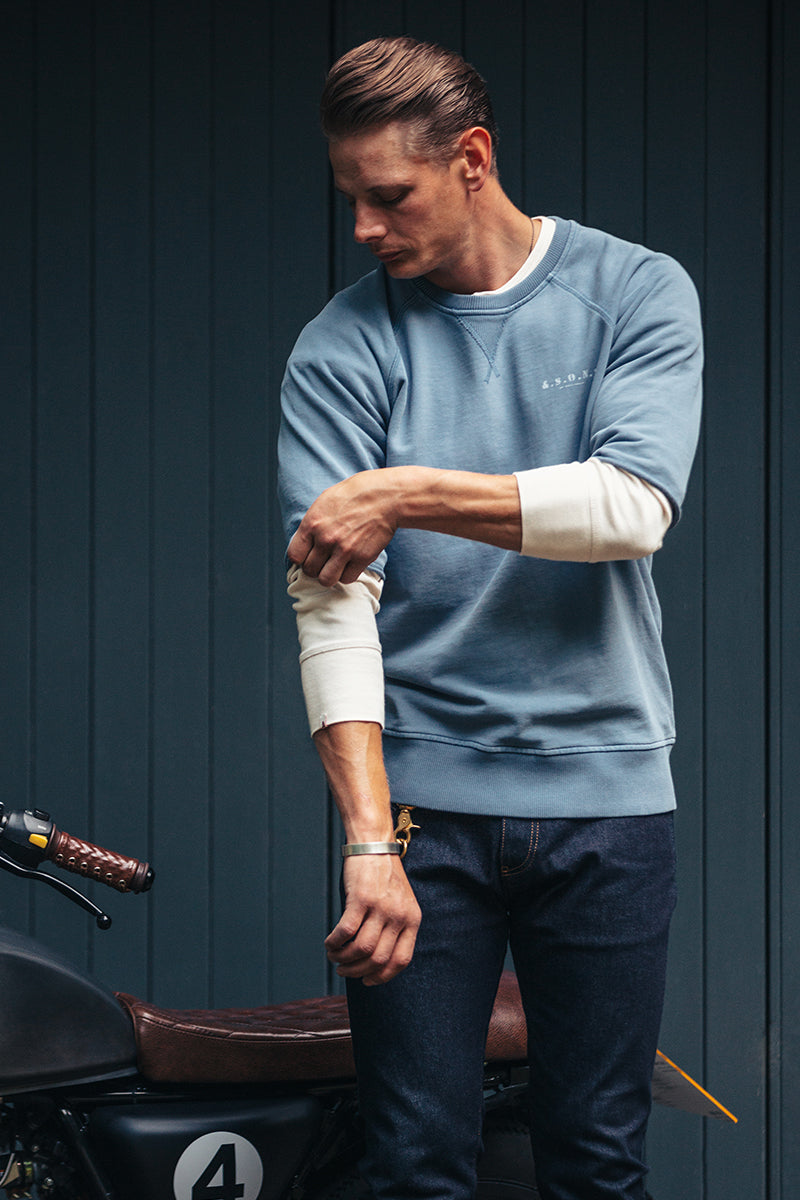 Escape Sweatshirt Sky Blue – u0026SONS