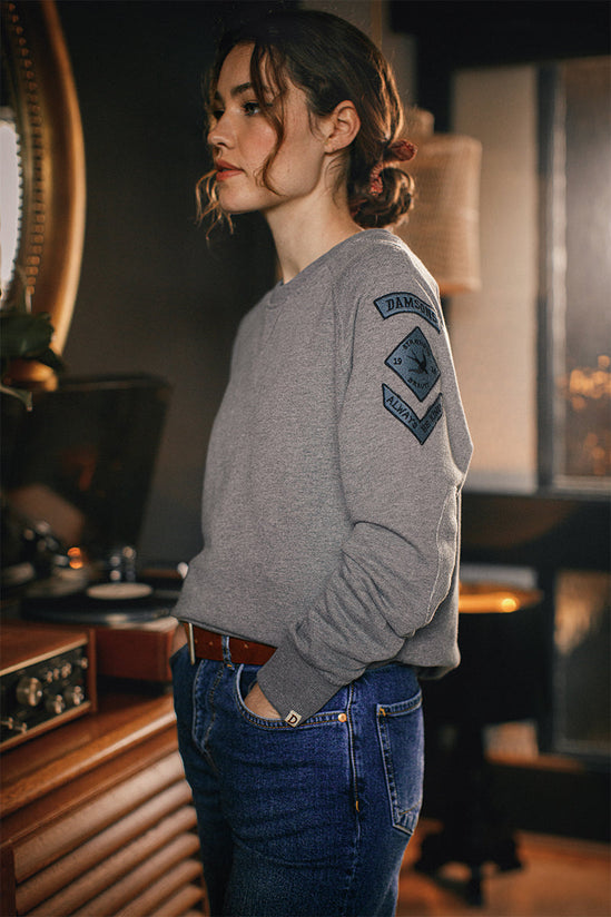 Damsons Resist Sweatshirt Grey Marl