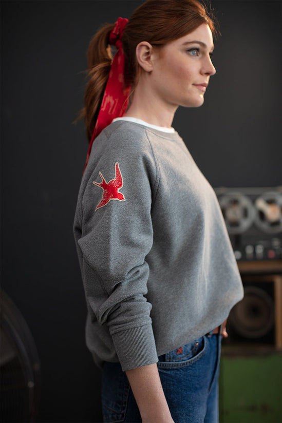 Damsons Resist Sweatshirt Grey Marl