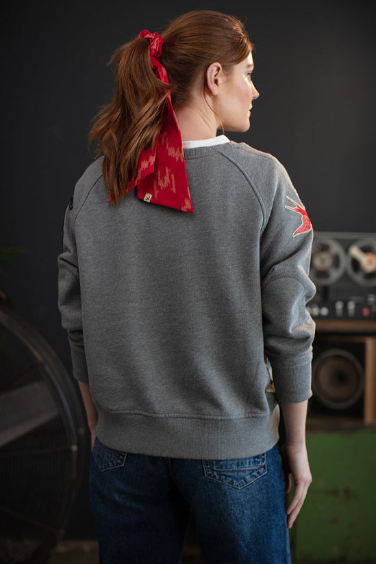 Damsons Resist Sweatshirt Grey Marl