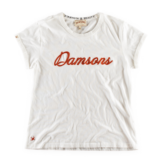 Damsons Red Logo T-Shirt White