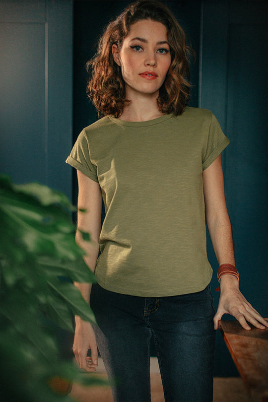 Damsons Rock T-Shirt Army Green