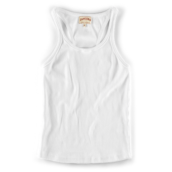 Damsons Tank Racer Vest White