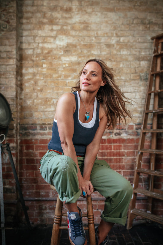 Damsons Tank Racer Vest Black