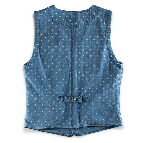 &SONS Drifter Indigo Pattern Waistcoat